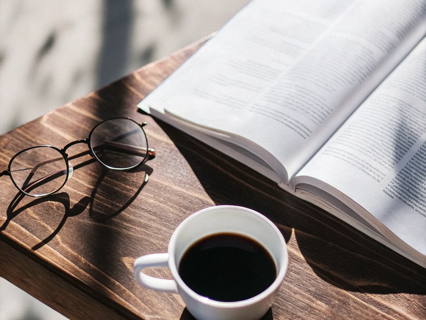An open health insurance statement on a kitchen table beside reading glasses and a cooling cup of coffee